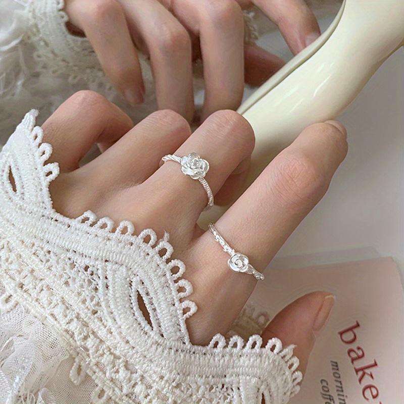 Rose Ring, Women's Adjustable, Simple Outfit, Love, Cute, Anniversary, Romantic, Birthday Gift, Exquisite Jewelry