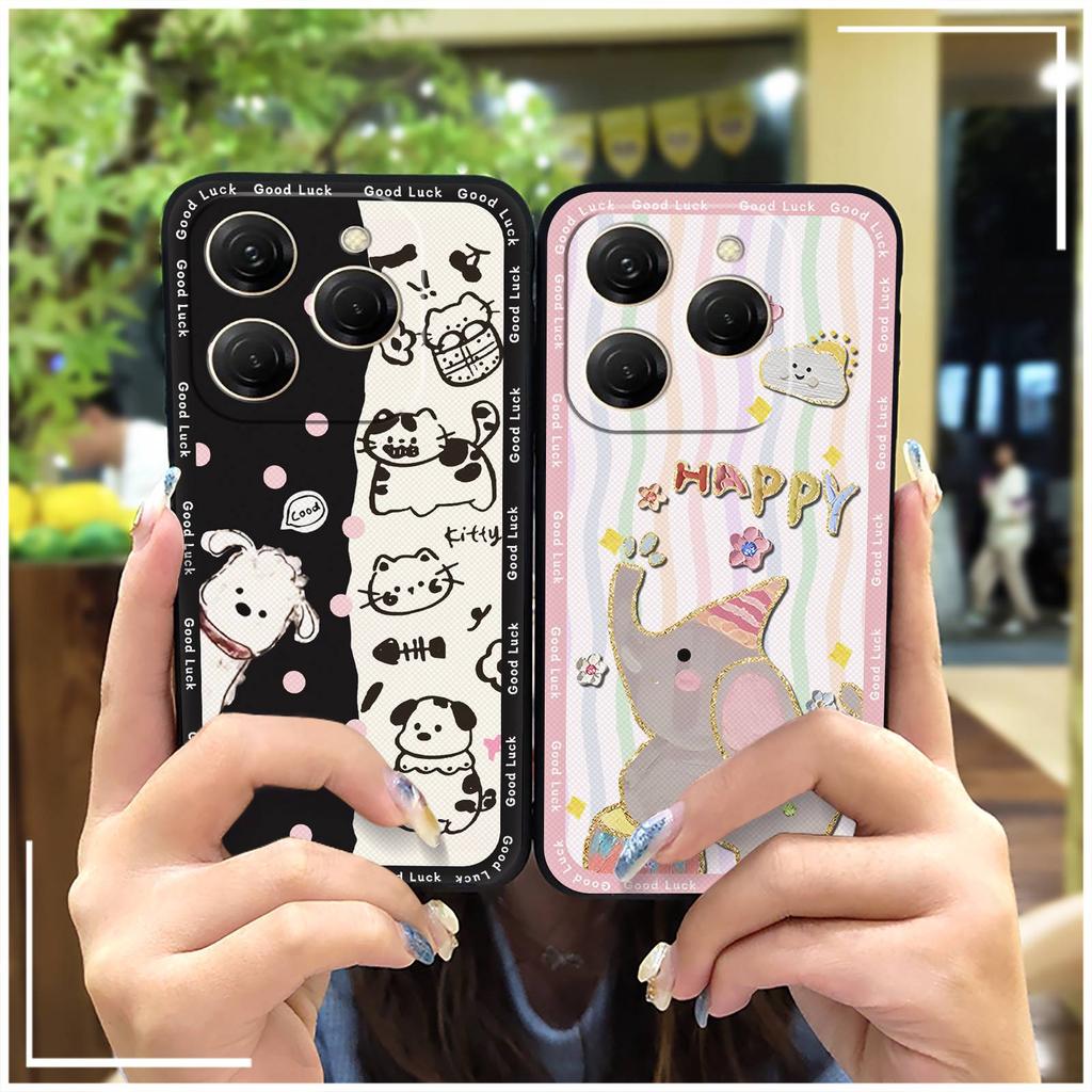 Durable Silicone Phone Case For Tecno Spark20 Pro/KJ6 Cute Dirt-resistant Anti-knock TPU Waterproof Soft Case Cartoon