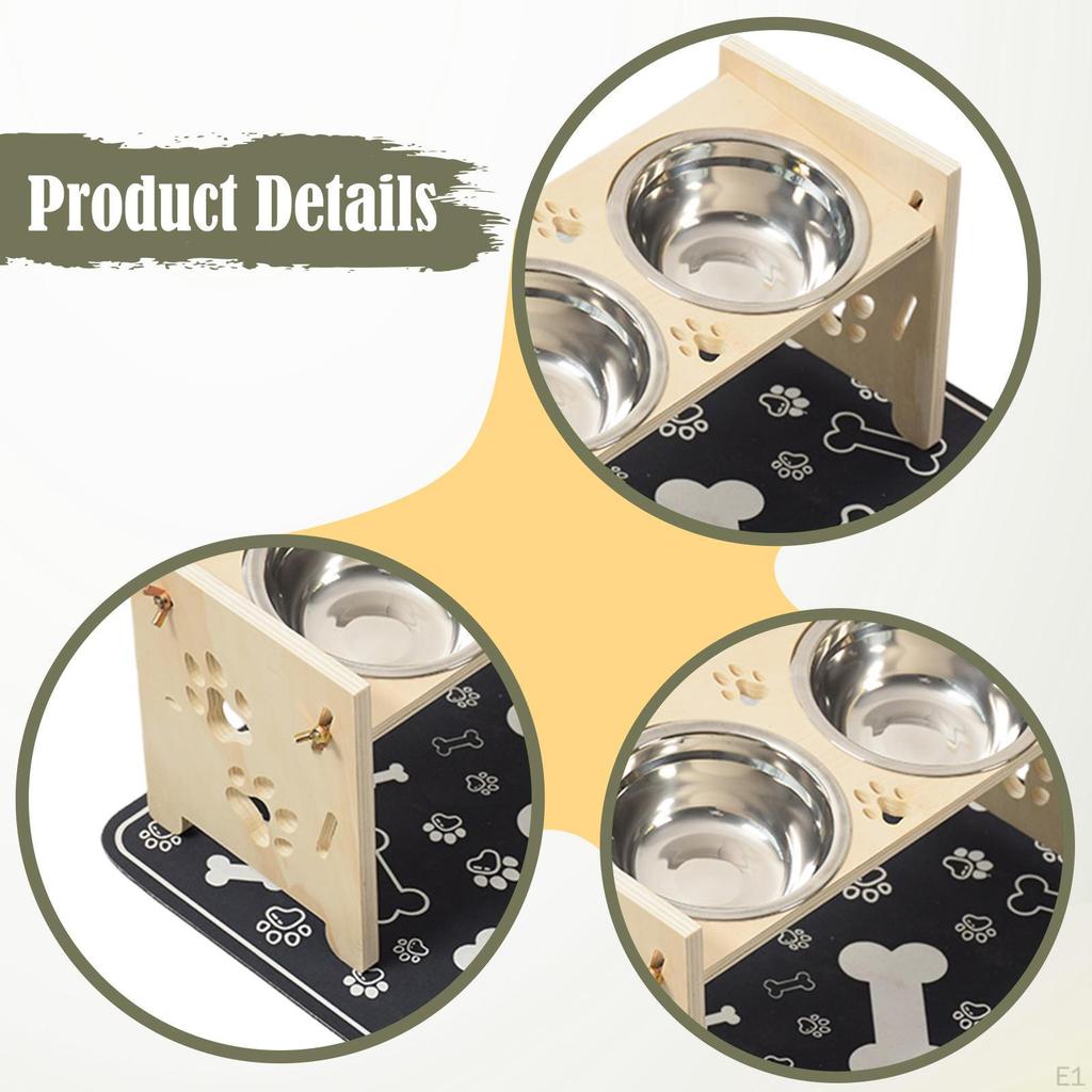 Elevated Cat Bowls Feeding Puppy Dishes Portable Pet Food Feeder Raised Station