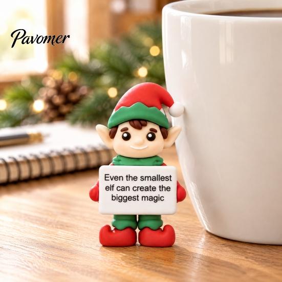 Mini Christmas Figurines 50Pcs Figurines, Santa Snowman Elf Gnome Ornaments, Gingerbread Man Deer Emotional Gift Bag Fillers for Holidays Support