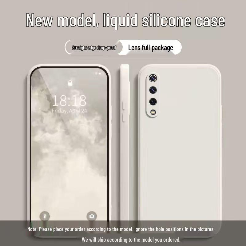 Compatible with Xiaomi 9SE: Simple Solid Color Liquid Silicone Full-Coverage Anti-Drop Soft Phone Case.