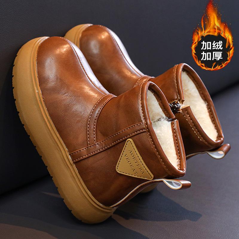 

Childrens Snow Boots Winter Boys Girls Warm Plush Comfortable Platform Outdoor Ankle Boots Thick Soled Cotton Shoes 26