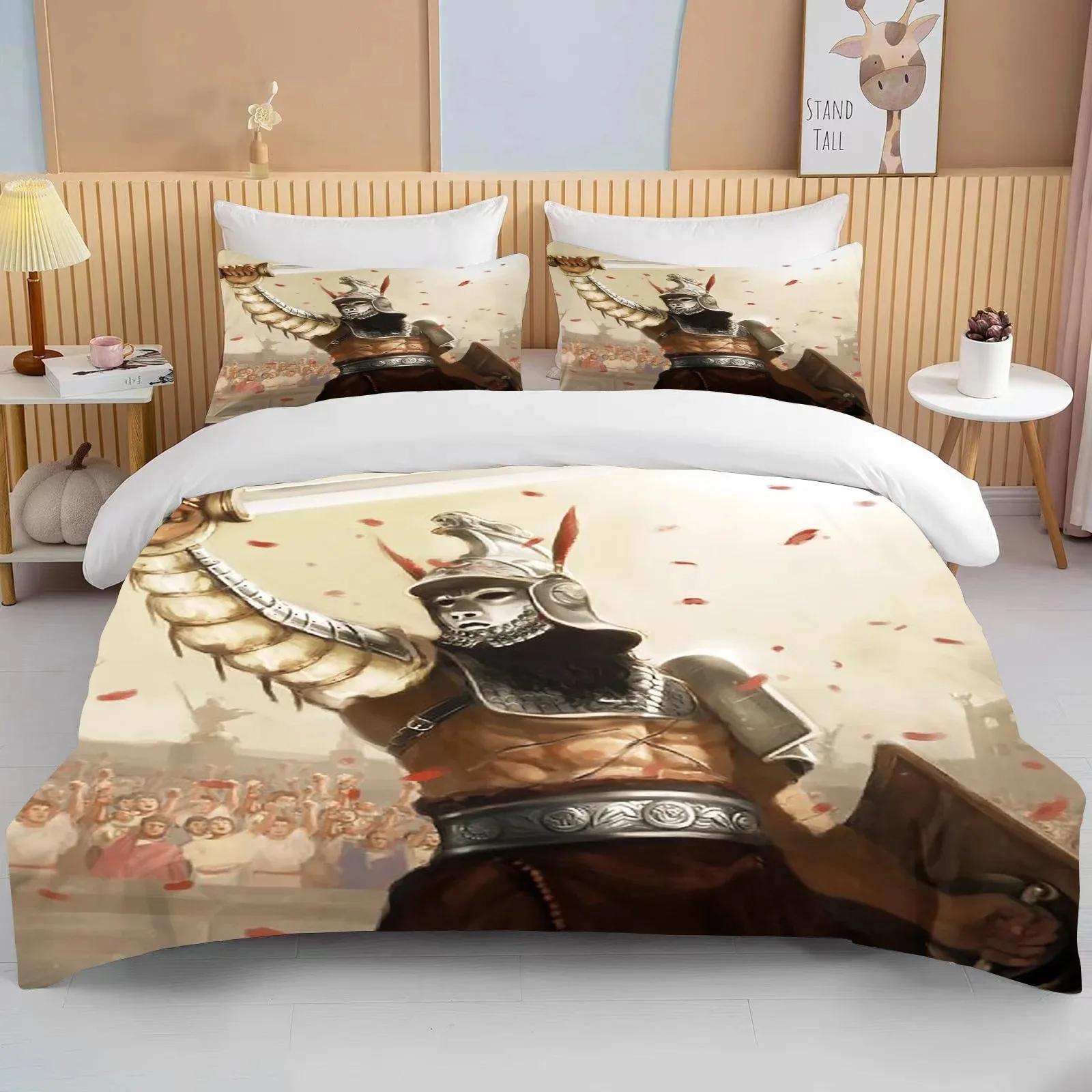

10 sizes Cartoon Roman Gladiator Bedding Set Colorful Home Textile Duvet Covers Pillowcases Bedclothes Boys gift Bedding set EU single(135x200cm)