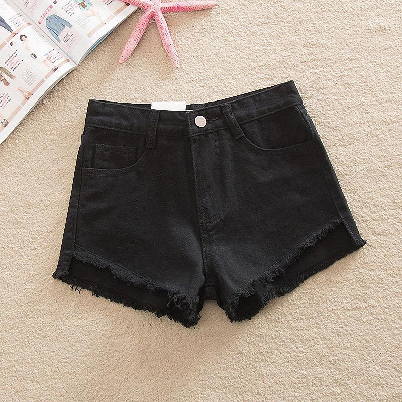 Summer Han Version with Students High Waist Jeans Slim Slim Skinny Skinny A Sexy Hot Pants Short Shorts Ladies