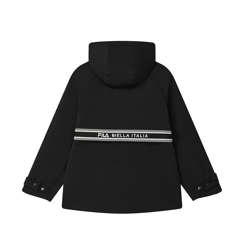 FILA Lifestyle Black Large Pocket Woven Jacket Spring And Autumn Unisex Jacket F11W518706FBK