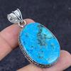 Natural Tibetan Turquoise 925 Sterling Silver Jewelry Pendant 2.21" v1D18
