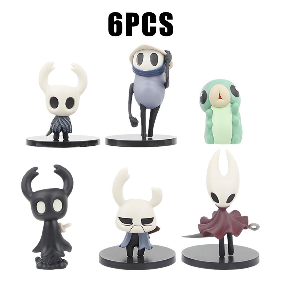 6 Stück/Set Hollow Knight Silk Song Knight Hornet Quirrel Zote Grub Figur Niedliche Spielzeuge Modellpuppe Brinquedos