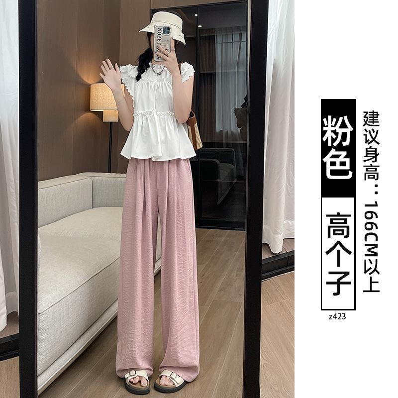 Women's Autumn and Winter Thick Lamb Wool Pants with Loose Drape and Wide Leg Pants Made of Wool