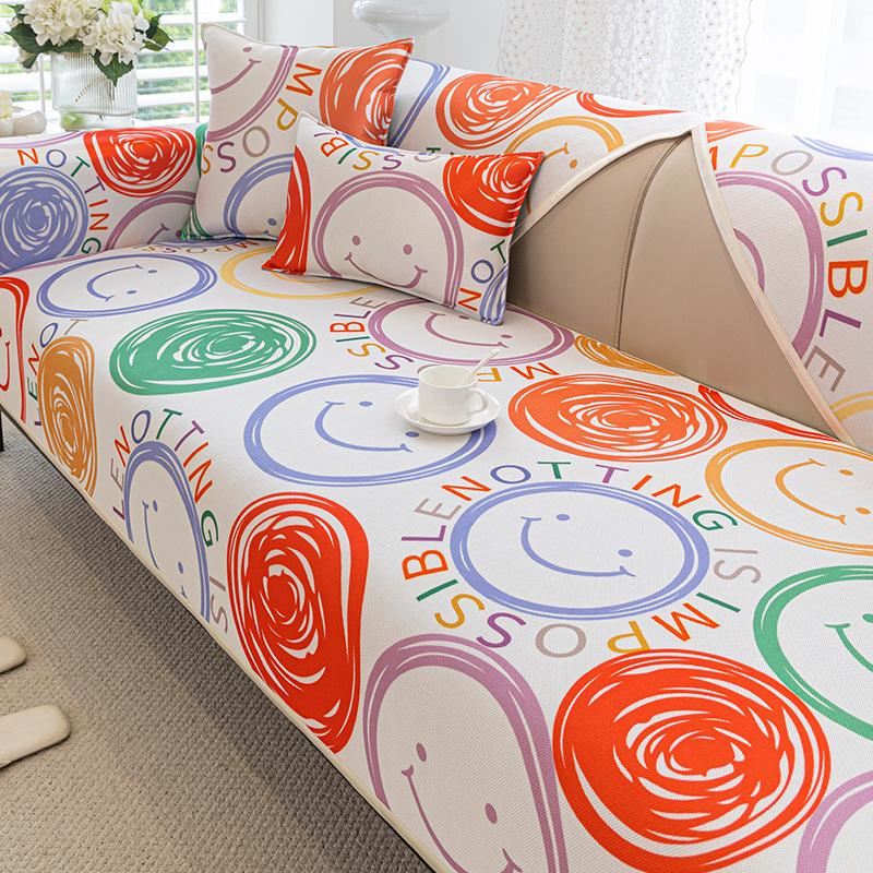Pernă de canapea din mătase de gheață de vară cu desene animate Covorașa de dormit de vară nouă Perne de scaun antiderapante husă de canapea din piele prosop