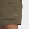 Adidas Solid Color Logo Embroidered Elastic Waist Straight Shorts Men Bottoms Olive-Green IA9418