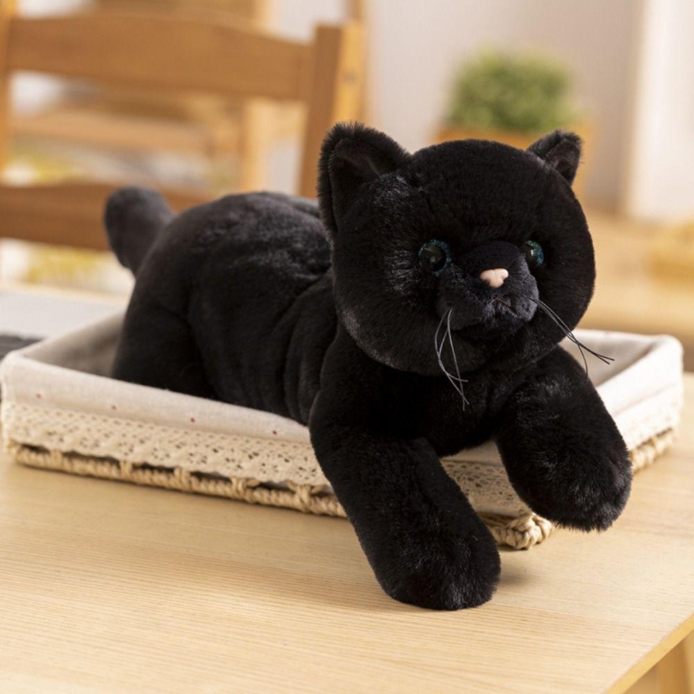 50cm Size Simulation Stuffed Cat Realistic Design Cute Lying Cat Doll Birthday Gift