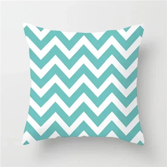 Geometric Cushion Covers Yellow Plaid Stripes Print Pillow Case For Home Chair Sofa Decoration Pillowcases 45cm*45cm
