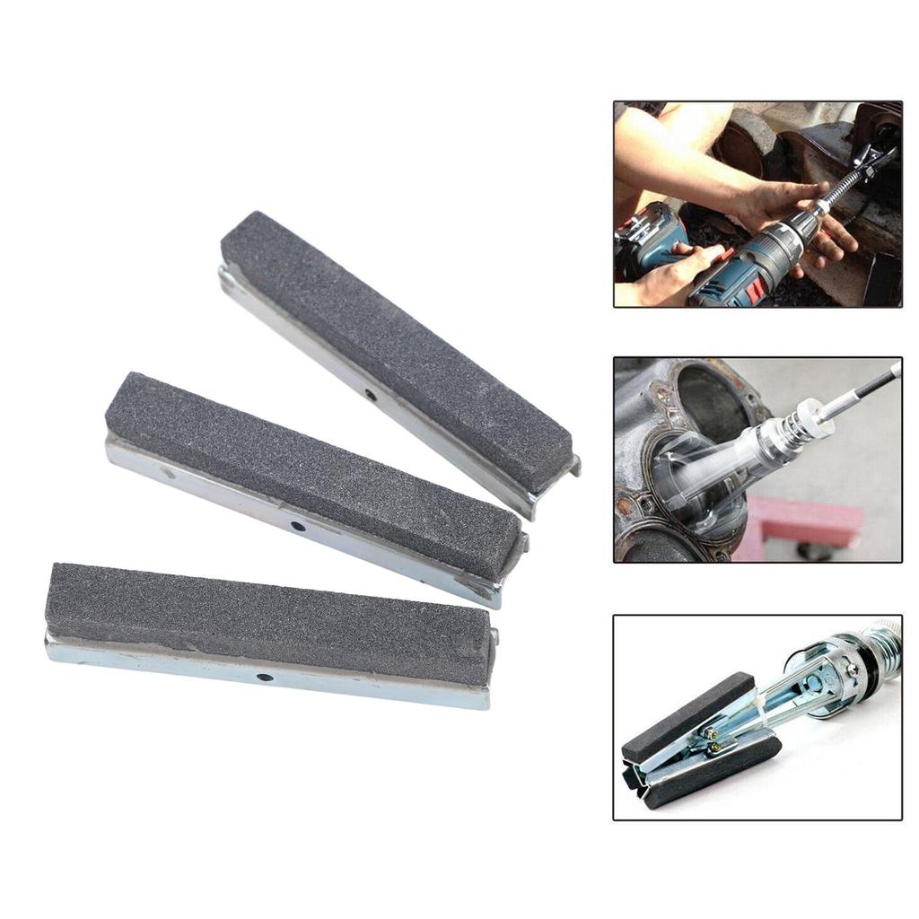 3PCS Engine Cylinder Hone Stone Hvy Duty Sturdy Construction 3 Jaw Cylinder Honing Stones Tool