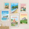 France Strasbourg Paris Marseille Milan Italy Travel Poster Canvas Painting Greece Wall Art Home Decor Living Room Decor As Gift