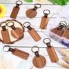 10 Stück Leere Holzschlüsselanhänger Mit Graviertem Muster Schlüsselringe Malerei Bastel Schlüsselkette Runde/Rechteckige Schlüsselanhänger Dekoration
