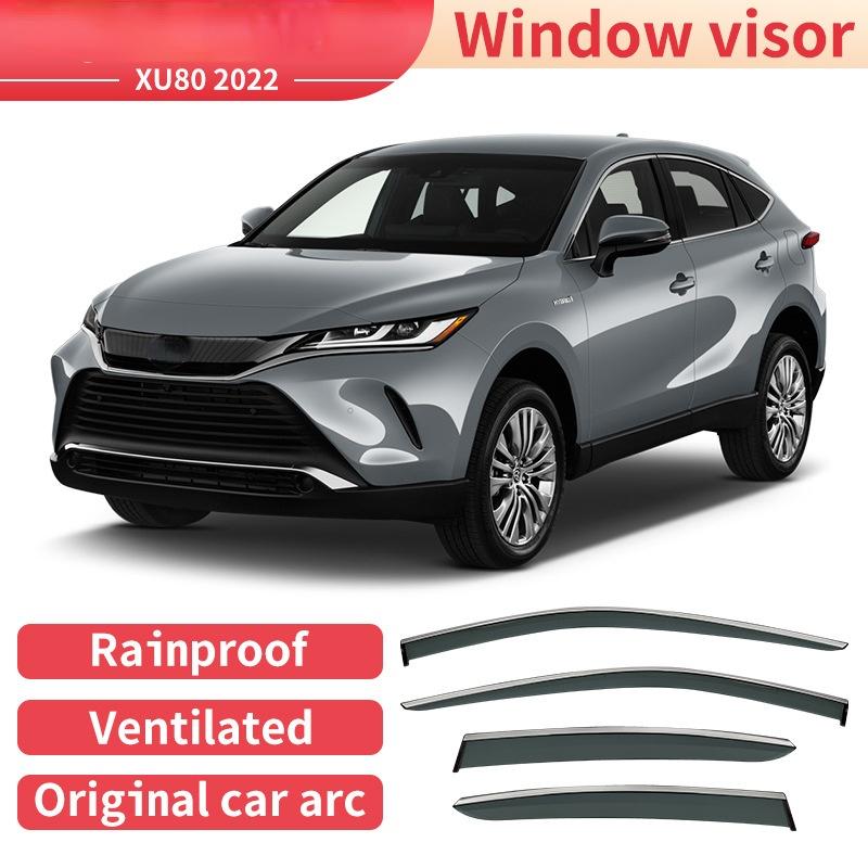 For HARRIER Venza XU80 2024 Window Visor Awnings Shelters 4Pcs Car Side Window Guard Vent Awnings Shelters Rain Guard Door Visor