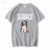 Bearded Collie T-Shirt Meine Bedürfnisse sind einfach Hund Kaffee Lesen Buch Lang- oder Kurzarm Vintage Gewaschen Dehnbar Unisex