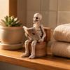Toilet Desktop Decoration Halloween Skeleton Commode Figurine for Shelf Mantel Table Decor