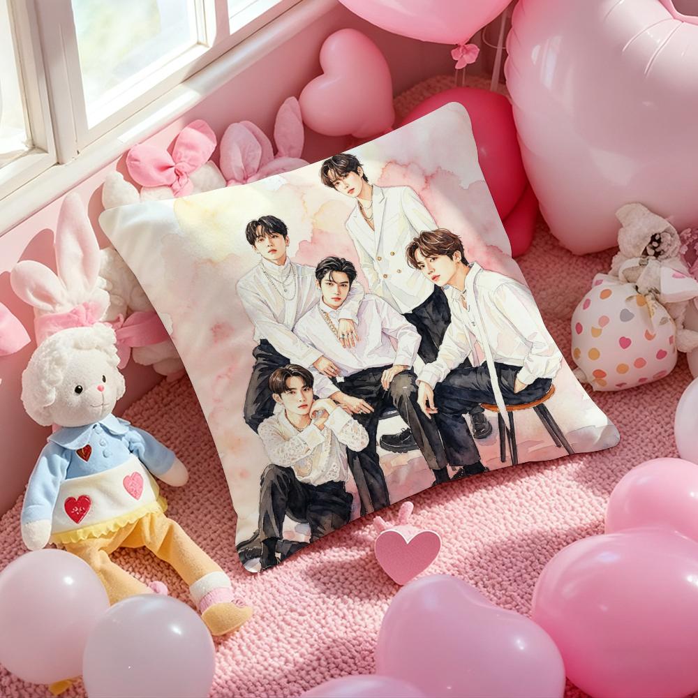 Kpop PPPPENTAGONSS Cushion Cover Pattern Printed Pillowcase for Living Room Sofa Cushion Cover Bedroom Decor