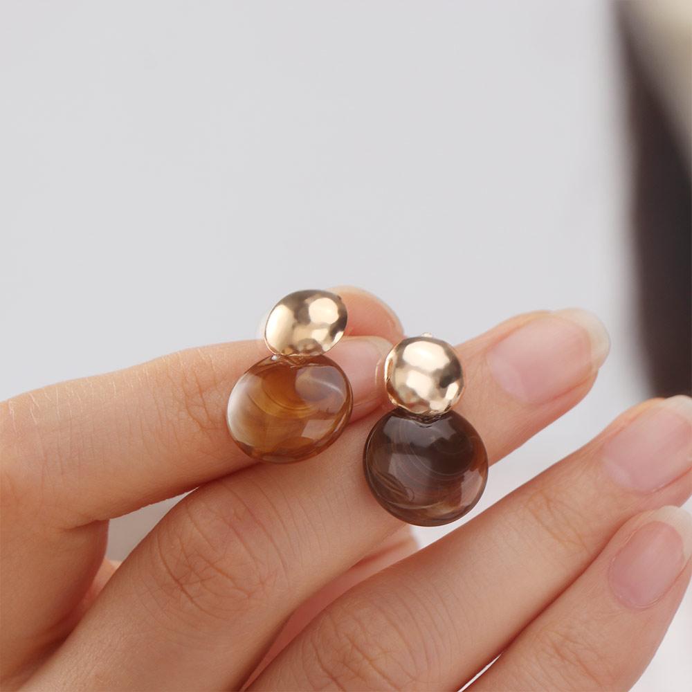 Anhänger Vintage Damenohrringe Leichter Luxus Bernstein Ohrstecker Elegante Bernstein-Farbe Ohrringe Hochzeit