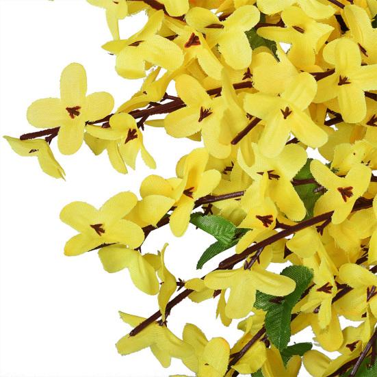 Artificial Wreath No Withering Eye-catching Yellow Realistic Fake Flower Front Door Wreath