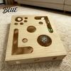Boîte de lime à ongles pour chat Boîte à jouets Puzzle d'enrichissement en bois Jouet Griffoir interactif Intérieur Comprend du papier de verre pour le soin des chats Stimulation mentale Griffoir