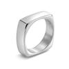 6mm Wide Square Titanium Steel Ring Polished Minimalist Couple Bands Matching Modern Wedding Jewelry for Him and Her