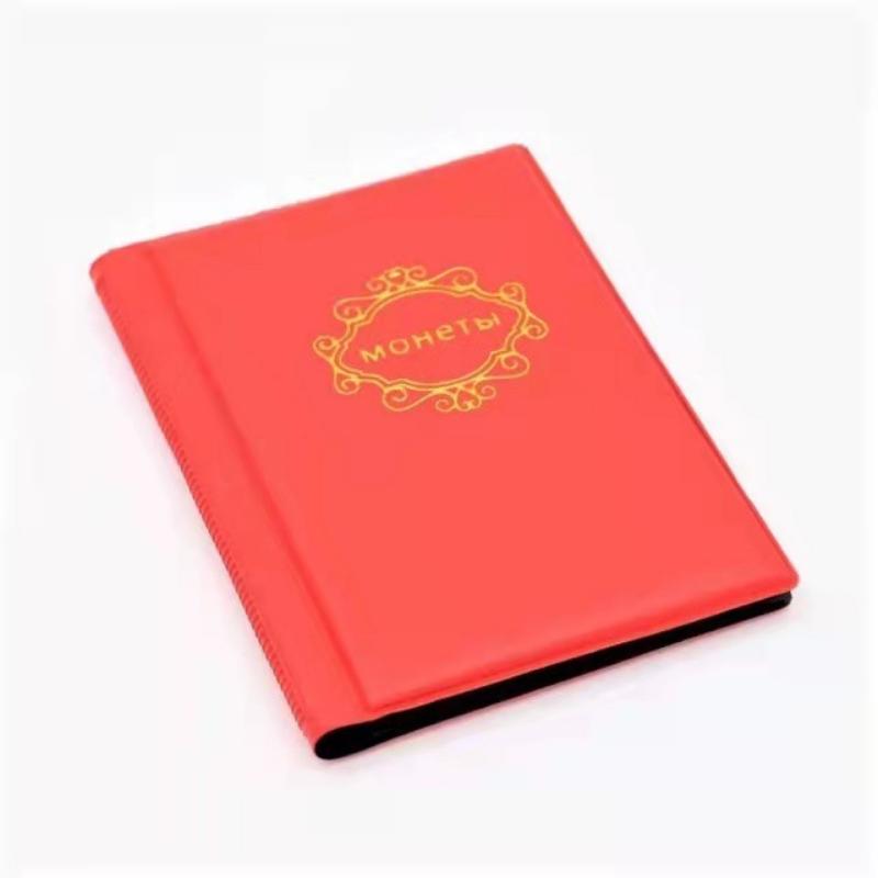 PU Leather Coin Album 10 Pages 120 Pockets Coin Album for Coins Pockets Commemorative Coin,medallions Badges Collection Book