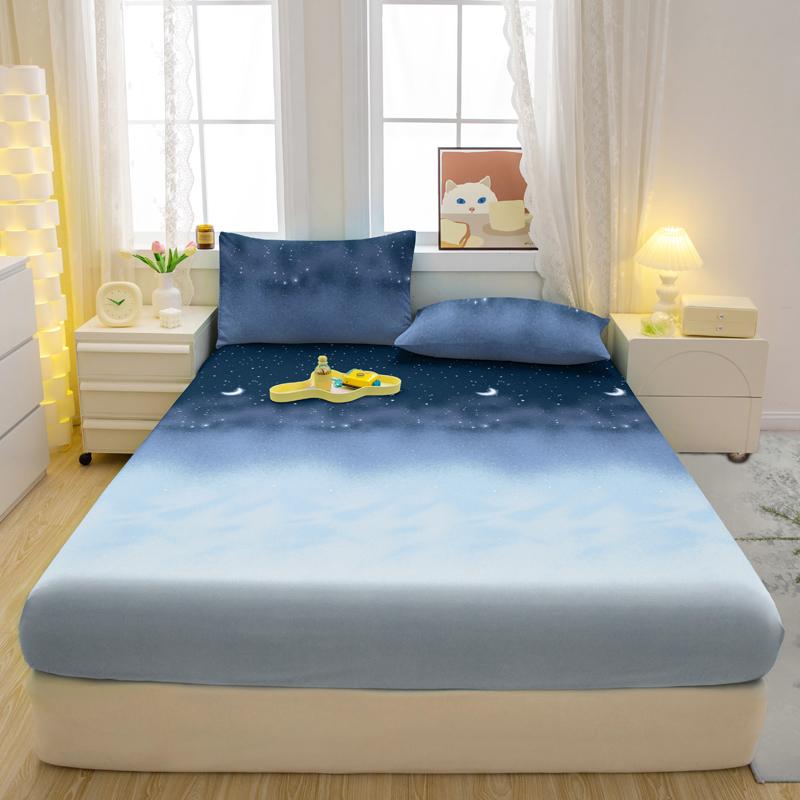 

1 Простыня на резинке матовая с принтом «Простое современное звездное небо», Покрывало для кровати с принтом для спальни, Постельные принадлежности (Исключая наволочки) 71x132cm