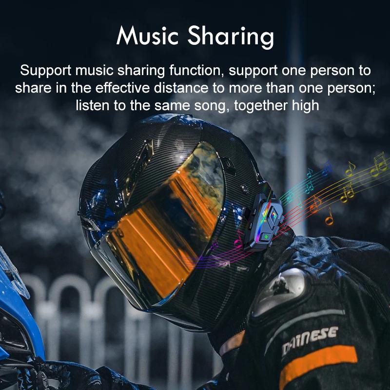 P20 Bluetooth 5.3 Motorcycle Helmet Headset Wireless Hands-free Call Phone Kit Waterproof Music Share Earphone MP3 Music Speaker