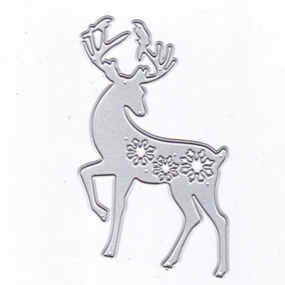Nowe wykrojniki metalowe Świąteczny Jeleń do scrapbookingu, wytłaczania kwiatów DIY, stal węglowa i nóż do wklejania