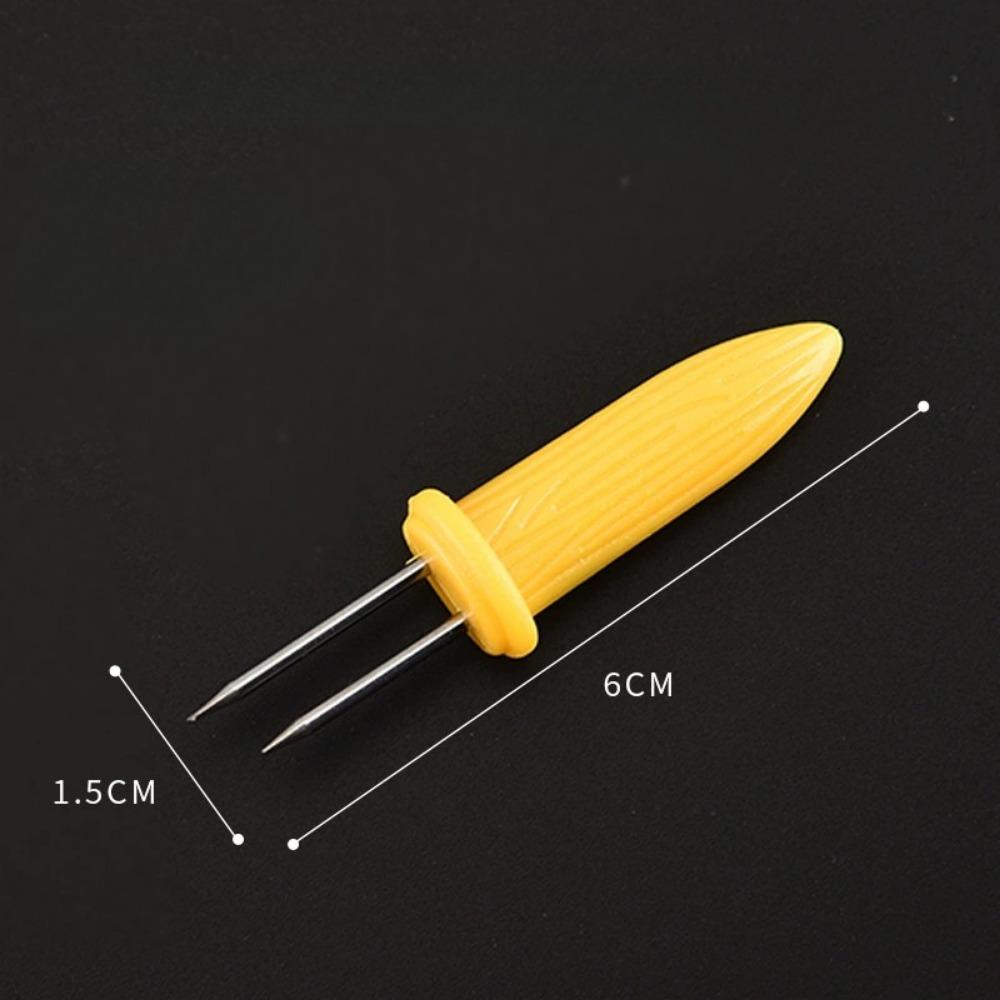 60 Pcs Stainless Steel Corn Holders Corn on The Grill Corn on The Cob Skewers Double Fork Sweet Corn Seat  Home & BBQ Cooking Fork BBQ Party