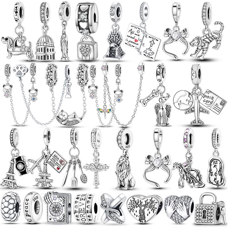 Charms Beads Copper Color Bow Cross Life Tree Fit Diy Original Bangle Bracelet Charm Pendant Jewelry