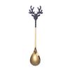 Tableware Stirring Spoon Christmas Deer Head Christmas Spoons Xmas Antlers Tea Scoop Coffee Scoops