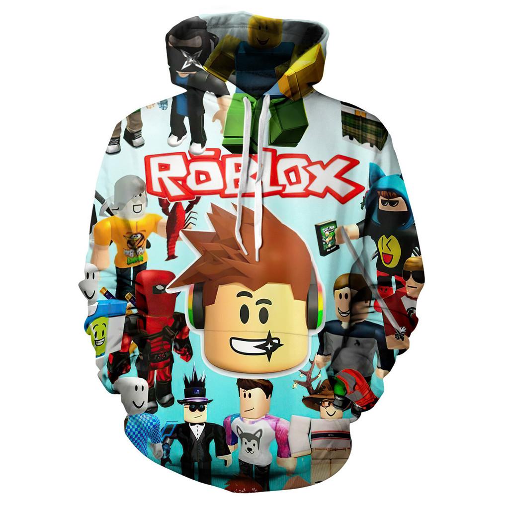 Trendy Roblox Youth Hooded Sweatshirt With Digital Print For Stylish Kids In Various Colors