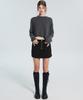 RACLEUR Ra Asymmetrical Crop Knit [Charcoal]