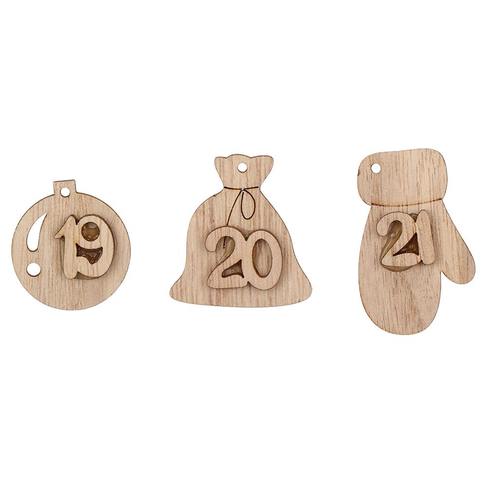Bags Decor Xmas Clips Countdown Hanging Tags Christmas Advent Calendar Number Label Wooden Pendant