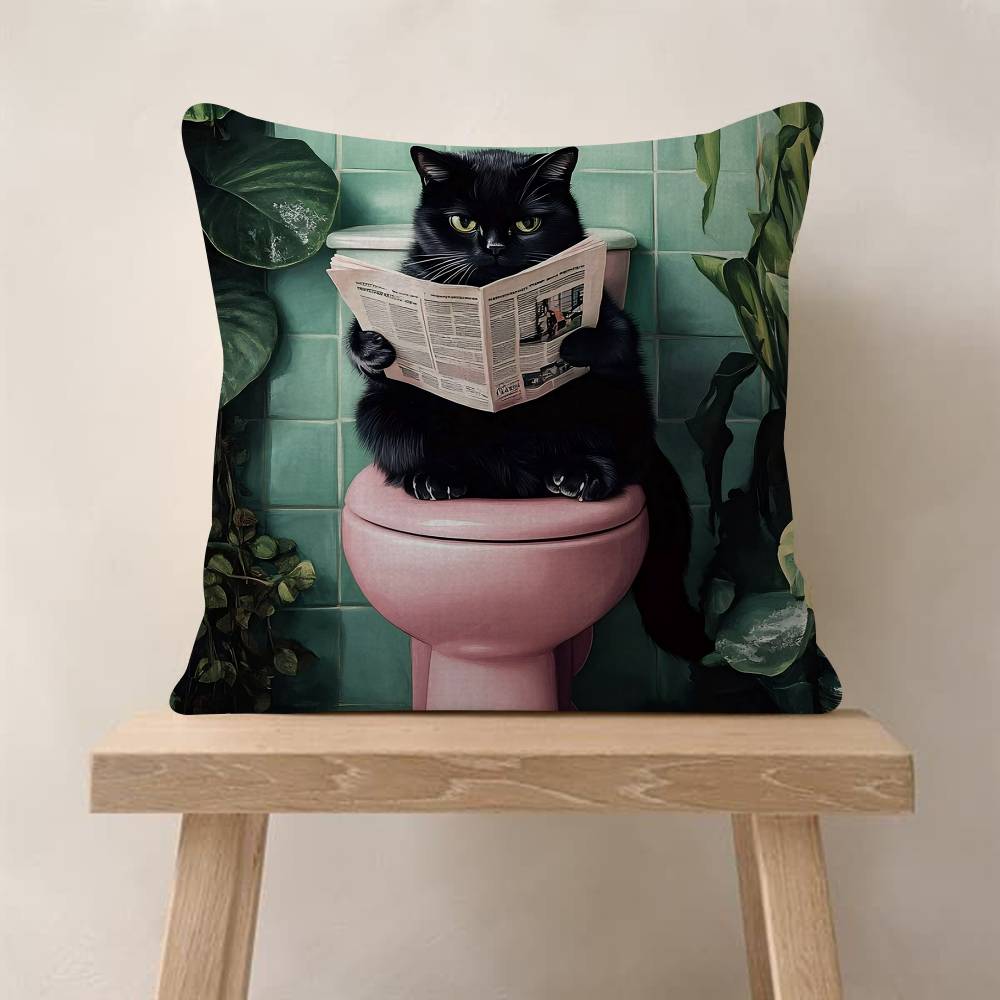 Cute Cat Pillow Gift Home Office Decoration Bedroom Sofa Car Cushion Cover Case 45x45