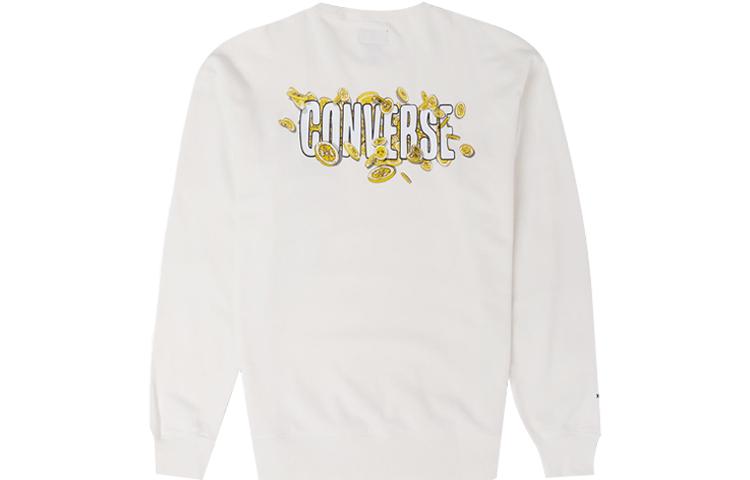 Converse CNY Sweatshirts Men s Milk White Crew Neck Moderate Regular 10025505-A01 L