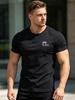 Men's Plus Size Henley T-Shirt (Up to 6XL) - 95% Cotton Short Sleeve Crew Neck Tee with Chest Logo - Big and Tall Casual Summer Top
