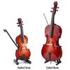 2-Piece Set Wooden Mini Violin  Cello Model Violin Instrument Model Gifts Home Ornaments