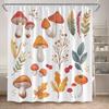 Eucalyptus Leaves Shower Curtains Autumn Brown Leaf Watercolour Plants Modern Bath Curtain Polyester Fabric Home Bathroom Decor