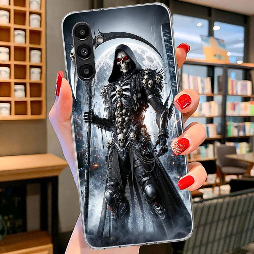 Death Grim Reaper Skull Scythe Phone Case For Samsung Galaxy A17 A37 A57 A16 A26 A36 A56 A15 A25 A35 A55 A14 A24 A34 A54 A13 A23