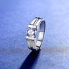 Stylish Smooth Band Bull Head Ring for Men,  Platinum Inlaid Arat Moissanite, Suit Leisure and Business Scenes.