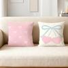 Art Pink Bow Cherry Lovely Kawaii Pillow Case Applicable Space For Guest Rooms Interiors Cars Office House Decoration