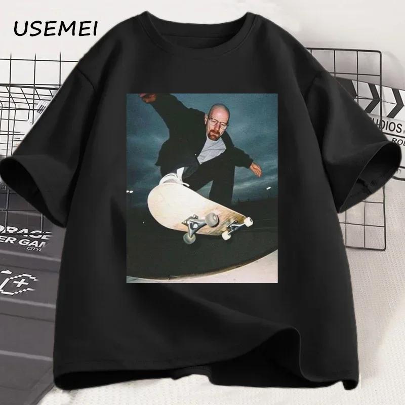 Breaking Bad Heisenberg Tshirts Unisex Walter White 90s Skate TShirt Unisex and Unisex Unisex Graphic Printed T Shirt Cotton Tees