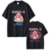 Karol G Viajando Por El Mundo Tropitour 2026 T-Shirt Unisex Damenmode Oversized Streetwear Herren Vintage Lässig Weiche Baumwolle T-Shirts