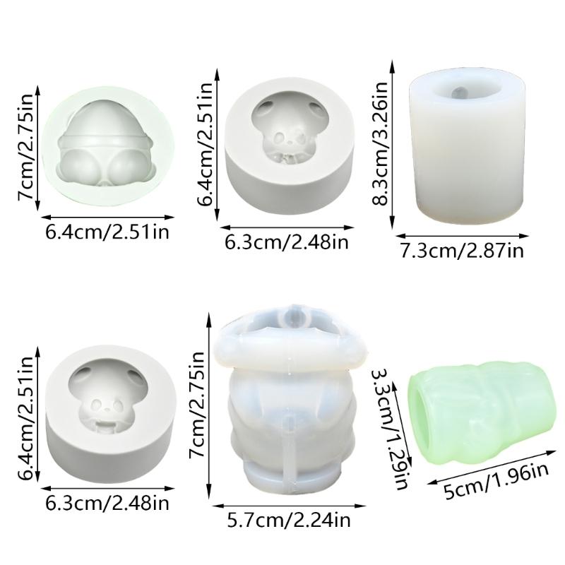 Silicone Panda Shape Molds Traditional Chinese Dessert Molds Candle Stand Moulds Silicone Texture Baking Accessories