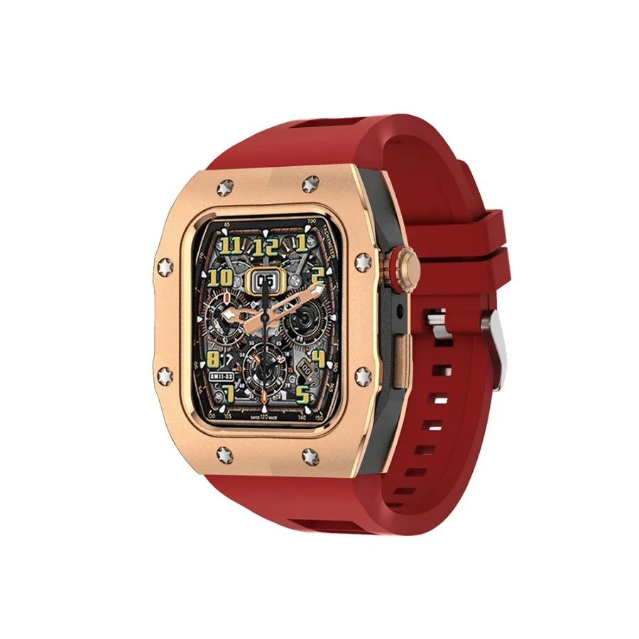 

Гумовий ремінець + Металевий корпус Для ремінця Apple Watch 44 мм 45 мм Комплект для модифікації Браслет Для iWatch Серії 9 8 7 SE 6 5 4 DIY Модифікований 44mm Series 6 5 4 SE
