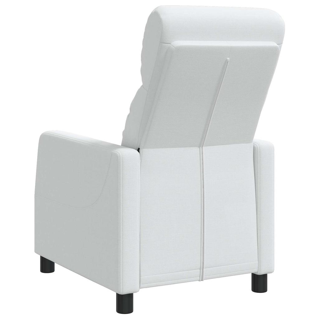 Recliner Chair White Fabric